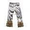 wholesale icing pants new children ruffle pant icing baby leggings boutique golden silvery shine pants new design baby girls