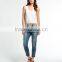 2016 Guangzhou Shandao Fashion Design Summer Casual Sleeveless Tassels Bottom Round Neck White Cotton New Style Top For Girls