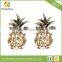 Cute Champagne Pineapple Shaped Luxury Women Wedding Charm Statement Earrings Cheap Wholesale Stud Earrings