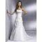 High Quality Taffeta Spaghetti Material Beaded Bridal Wedding Gown Custom Made