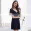 Fashion design soft comfotabel deep V modal sexy see through lace women sleepwear night dress