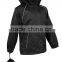 Polyester Hoodie Waterproof Bike Rain Jacket with reflective strip