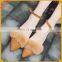 Women Spring Low Heeled With Rabbit Fur Dress Shoes