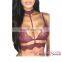 transparent tight White Strappy Choker Lace bra panty set lingeries
