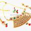2015 Wholesale Indian Gold Plated Collar Necklace set-Kids wear Necklace set-Gold Plated Pearl collar Jewellery