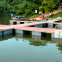 Floating dock with deck accessories aluminum frame