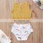 A0167# Clothing set Summer Girl 2PCs Kids Rainbows Tops + Shorts 2Pcs outfit Child Baby Girls Clothes Set