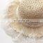 Children's summer sunscreen straw hat, breathable lace sunshade, ladies baby princess outing sunscreen beach hat