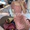 2020 New French Retro Polka Dot Dress Xia Nv Strapless Shoulder Short Sleeve Chiffon Skirt Factory Direct