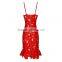 Summer dress 2016 new fashion red strap sey women lace Dress Bandage Bodycon Women Wearing