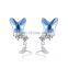 Bohemian S925 Sterling Silver 18K Gold Plated Butterfly Hoop Earrings Exquisite Round Butterfly Circle Earrings For Gift
