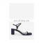 Ladies stylish design rhinestones ankle strap block heels sandals women shoes