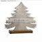 aluminium cast metal Christmas tree with wooden base