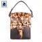 Anthracite Fitting Cotton Lining Material Stylish Look Fashion Designer Genuine Leather Handbag for Women