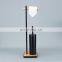 High Quality Multifunctional Stand BambooToilet Brush and Paper Roll Holder Set