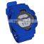 LP1331 Blue PU Multifunction Digital LCD Display Printing graphic pattarn set digital wrist G watch