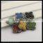 LFD-0100B wholesale Mixed Color Natural Volcanic Stone Loose Bead with Pave Rhinestone Crystal Connector Beads Jewelry Making