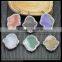 LFD-0026P Mixed Color Druzy Agate Slice Stone Palm Shape Pendants Pave Crystal Rhinestone Charms Pendants Jewelry Making