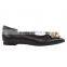 Celebrity Flats white heel shoes pointy toe skull embellished vamp new girls fashion design leather ballet flats
