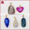Wholesale natural agate pendant with geode druzy