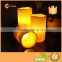 Battery Operated Church Candles Silvery Glitter Effect LED Candle Set With Amber Flame Light