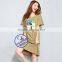 Custom 100 cotton summer casual printed lady dress
