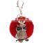 Multicolor Rabbit Plush Fur Ball keychain with Key Ring