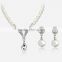 Wholesale Latest Design Fashion Necklaces Women Luxury Statement Diamond Jewelry Set SKJT0588