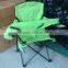 Portable green folding camping chair with cup holder & carry bag