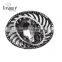 Classic style jewellry gun black eye shape alloy glass stone brooch jewelry