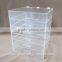 fine craft clear luxury 6 drawer acrylic makeup organizer for cosmetic with handle and hinge