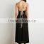 2016 New design Black Sexy Backless Braided Straps Maxi Dress For Women