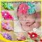 gauze pearl diamond two flowers elastic headbands for babies