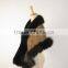 hot selling all kinds of cashmere cape with fox fur trim