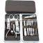 Stone Pattern Case+12pcs/Set Nail Clipper Kit Nail Care Set Pedicure Scissor Tweezer Knife Ear Pick Utility Manicure Set