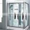 movable tempered glass shower door with mirror polished surface handle