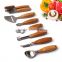 Top Quality 7-Piece Kitchen Fruit & Vegetable Gadgets Tools Set With Bamboo Handle, Pizza Cutter, Cheese Grater, Can opener