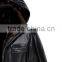 Mens Hooded Fur Leather Winter Coats Vintage Fashion