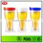 bpa free 14 ounce double wall plastic beer glass with lid