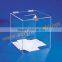 acrylic Collection Box/Lockable Acrylic Ballot box with lock