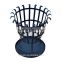 Outsunny 19" Black/Silver Cast Iron and Steel Outdoor Fire Pit Basket Grill