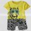 Children's clothing leopard print animal romper short-sleeve baby boys girls romper
