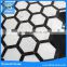 honed carrara gray and dark 2" hexagon marble mosaic