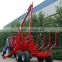 forest equipment tractor PTO hydraulic timber loading traile log trailer , wood trailer, log wagon with crane grapple