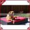 High qulaity resin wicker hand woven rectangle dog bed dog pet products