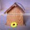 Pine wood house toy wood bird nest artificial bird nest with two window