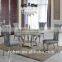 Hosehold 4 People Round Turntable Marble Top Stainless Steel Furniture Dining Table and Chairs With Highest Quality