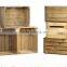 Set of 3 Vintage Wooden Boxes Without Lid