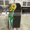 Black Basalt Gravestone with Sunflower Carving