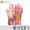 sunnyhope colored pattern good quality nitrile coated knit gloves